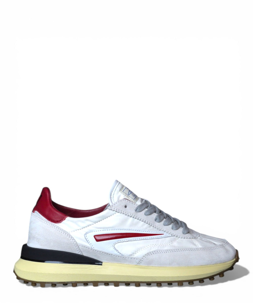 Sneakers D.A.T.E. Athleta Nylon Wit-Bordeaux