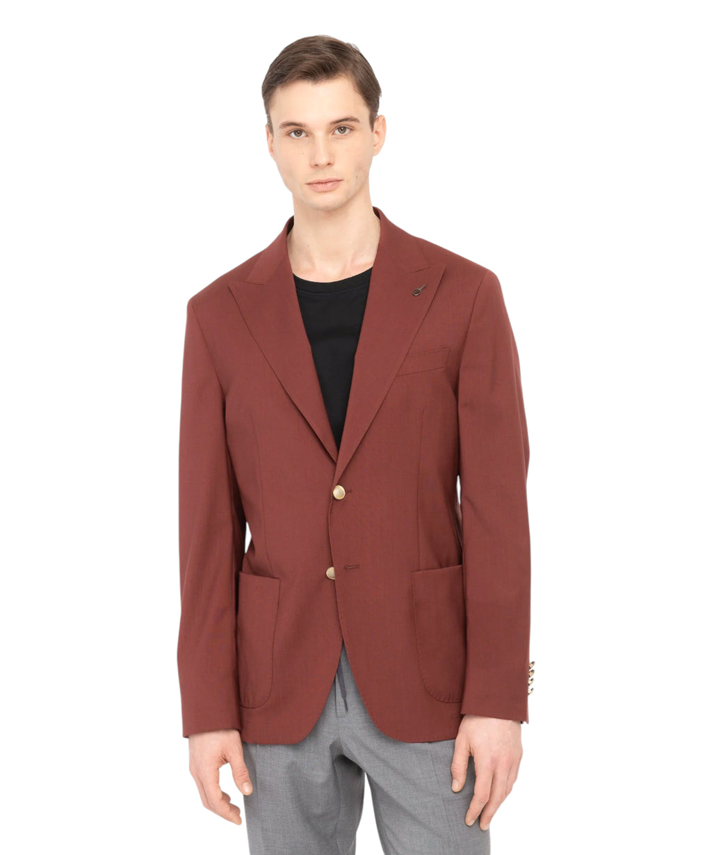 Unlined Stretch Wool Fresco Jacket by Paoloni