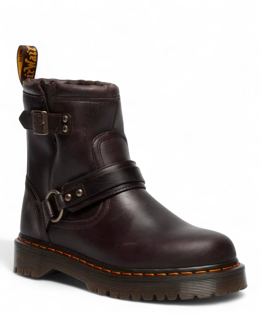 Dr. Martens Anistone Harness Biker Boots in Pelle Crazy Horse-Dr. Martens-Stivali-Vittorio Citro Boutique
