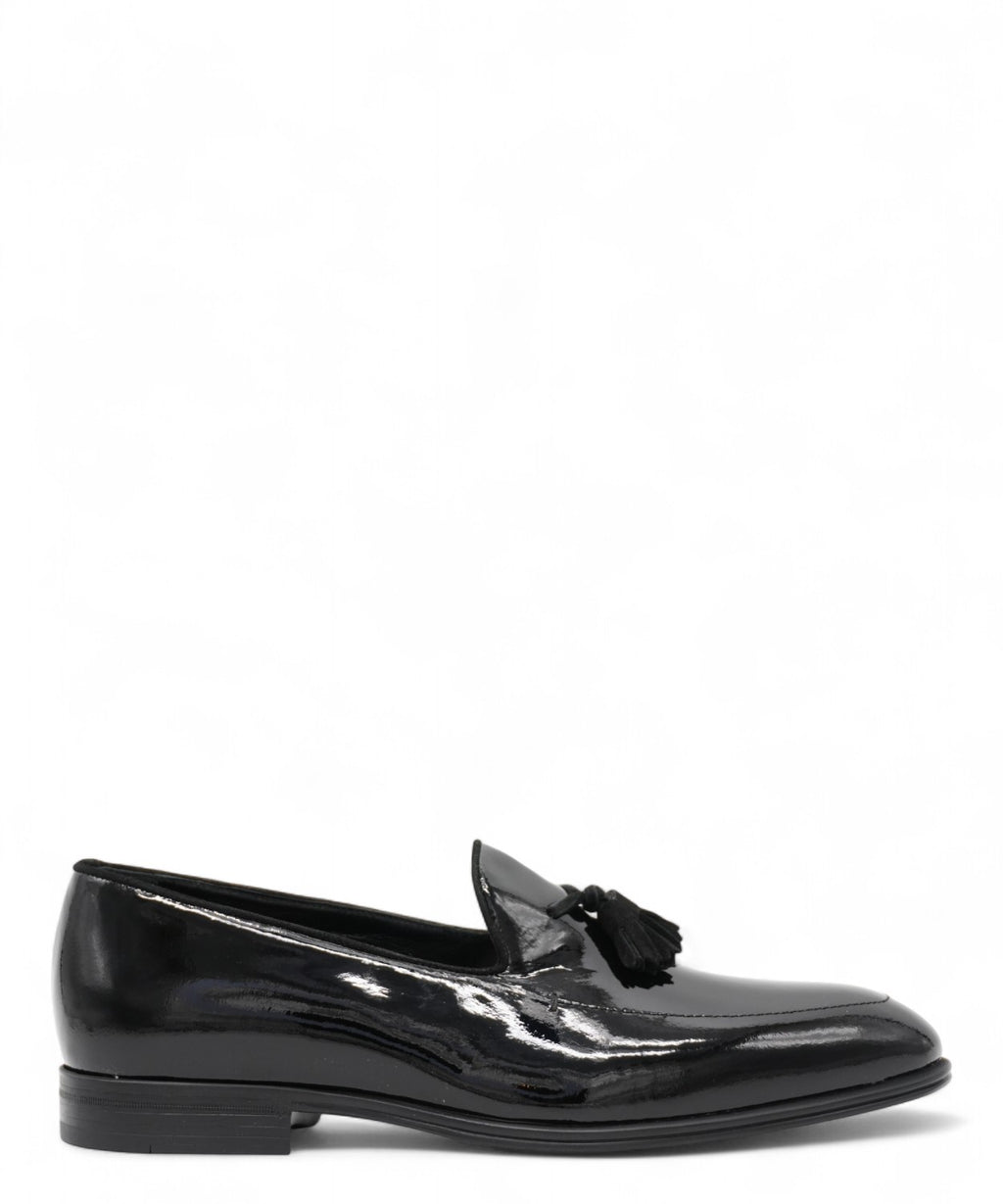 Corvari Patent Leather Loafers with Tassels