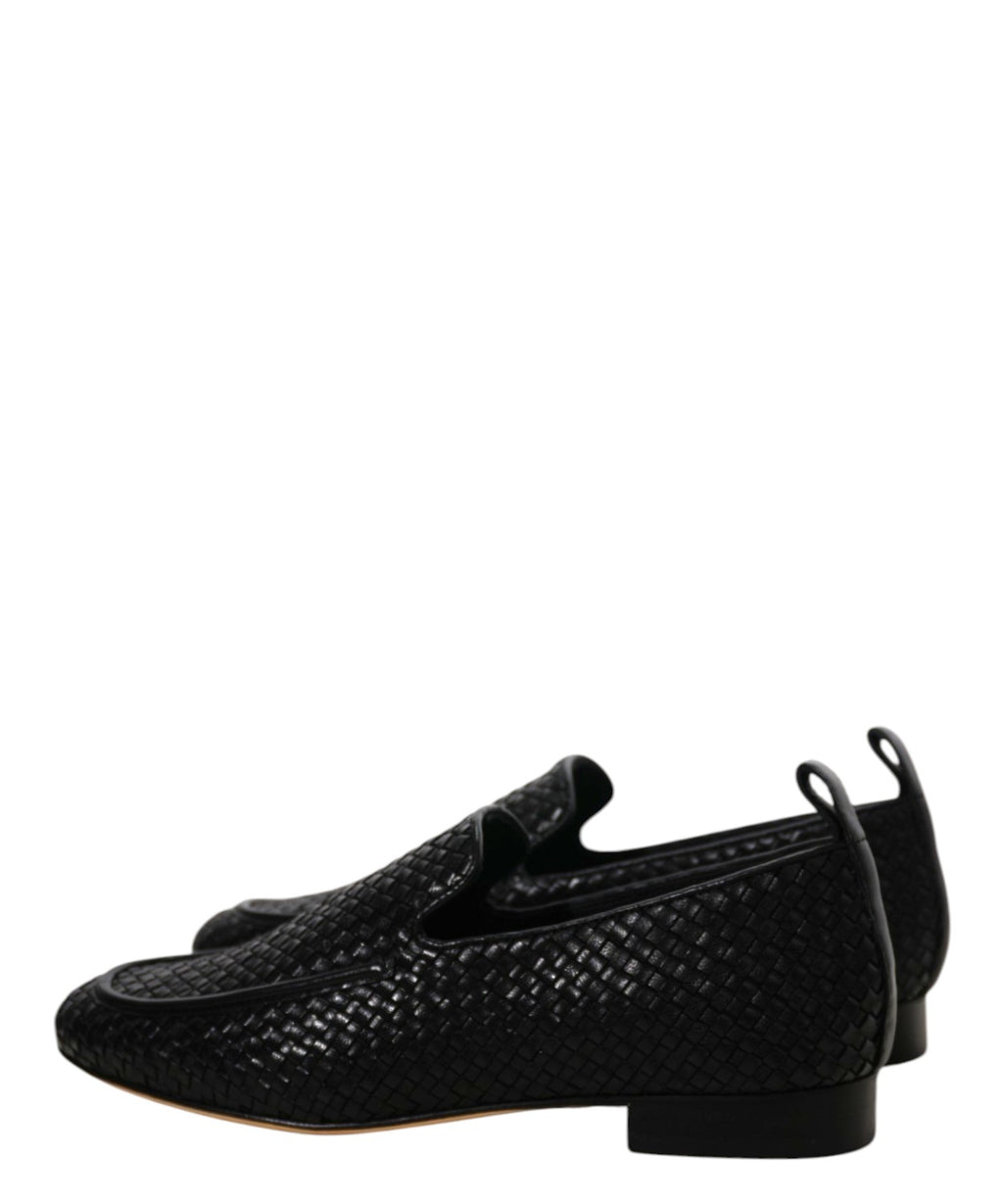 Women's Woven Leather Loafers JVAM