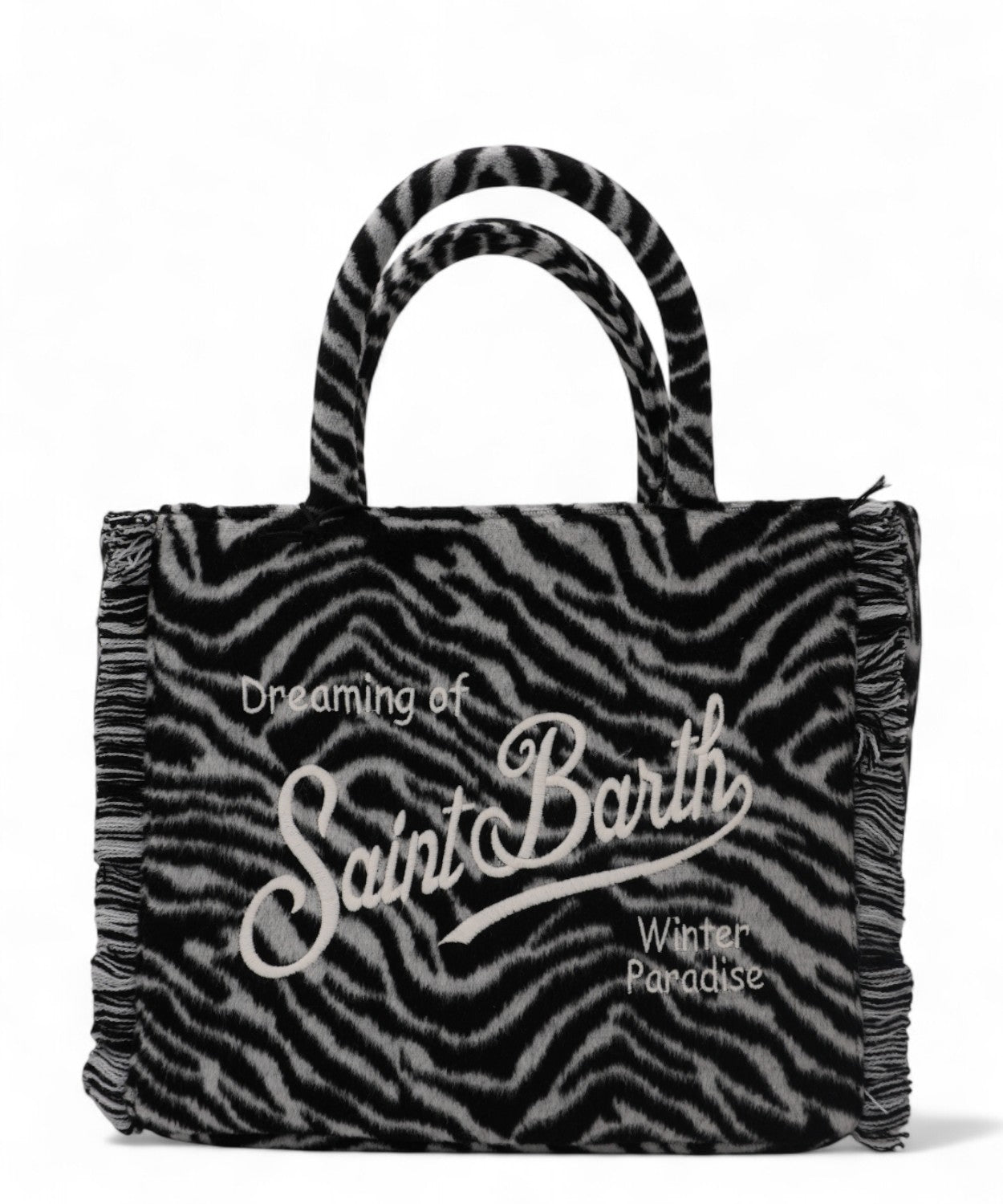 Colette Felt zebrata – borsa a mano in misto lana con tracolla
