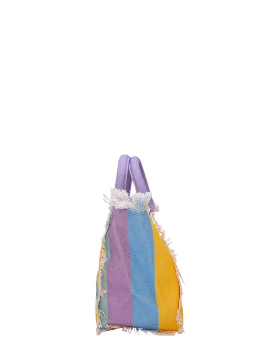 Borsa a mano Colette in tela con stampa a righe-Borse a mano-Mc2 Saint Barth-Vittorio Citro Boutique
