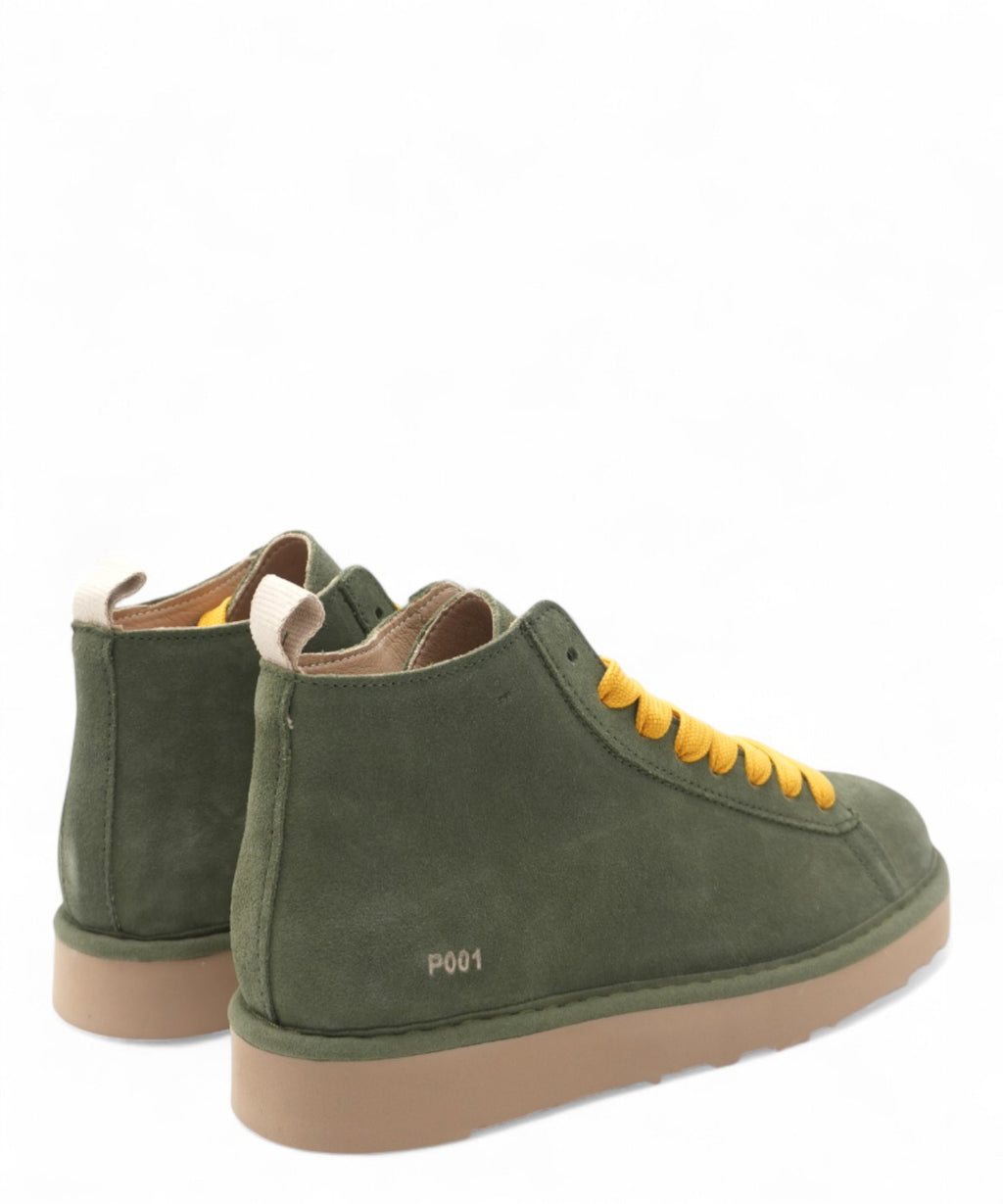 Polacchino P001 in Camoscio con Lacci Gialli-Scarpe-PANCHIC-Vittorio Citro Boutique