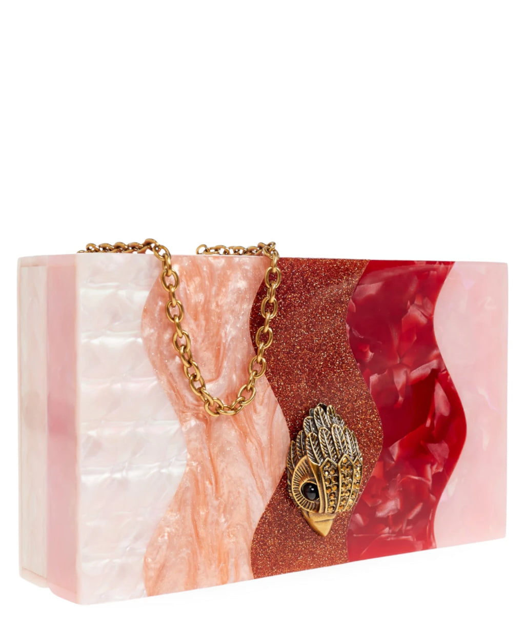 Multicolor acrylic Kurt Geiger Party Box clutch