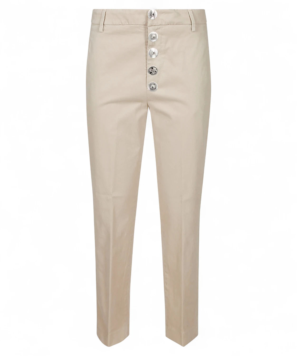 Pantaloni Nima loose in gabardina di cotone con bottoniera gioiello Dondup-Dondup-Pantaloni-Vittorio Citro Boutique
