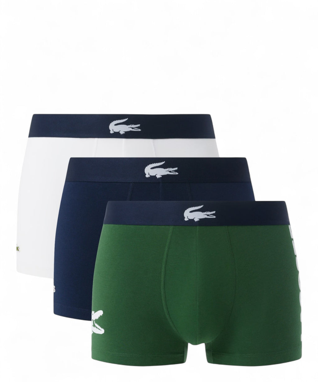 Lacoste Paquete de 3 bóxers de algodón elástico