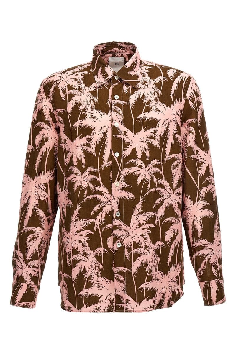 Camicia con stampa palme-Camicie-Pt Torino-Vittorio Citro Boutique