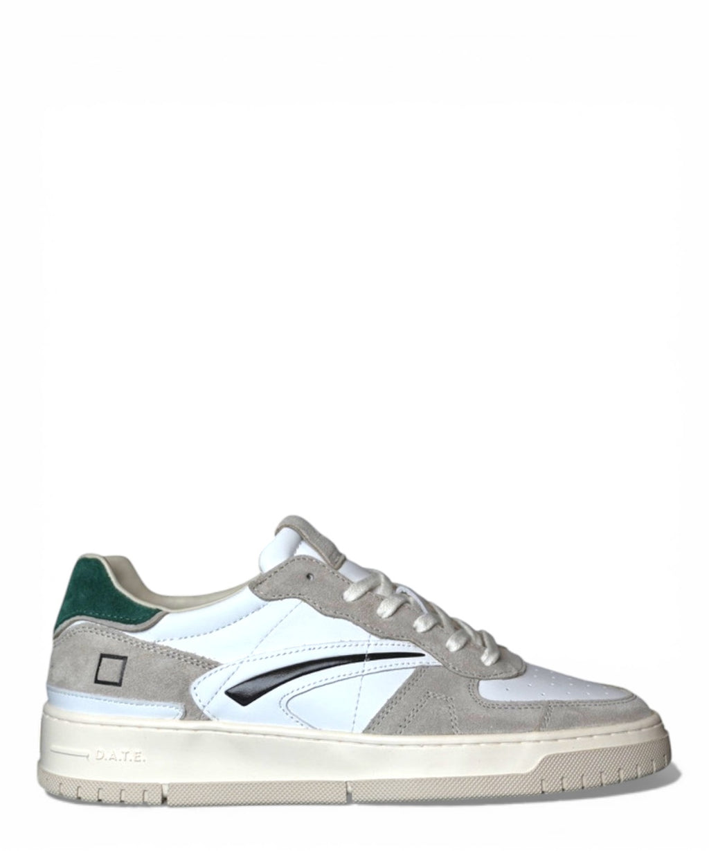 D.A.T.E. Tournament Pure Calf Sneakers WHITE-GREEN
