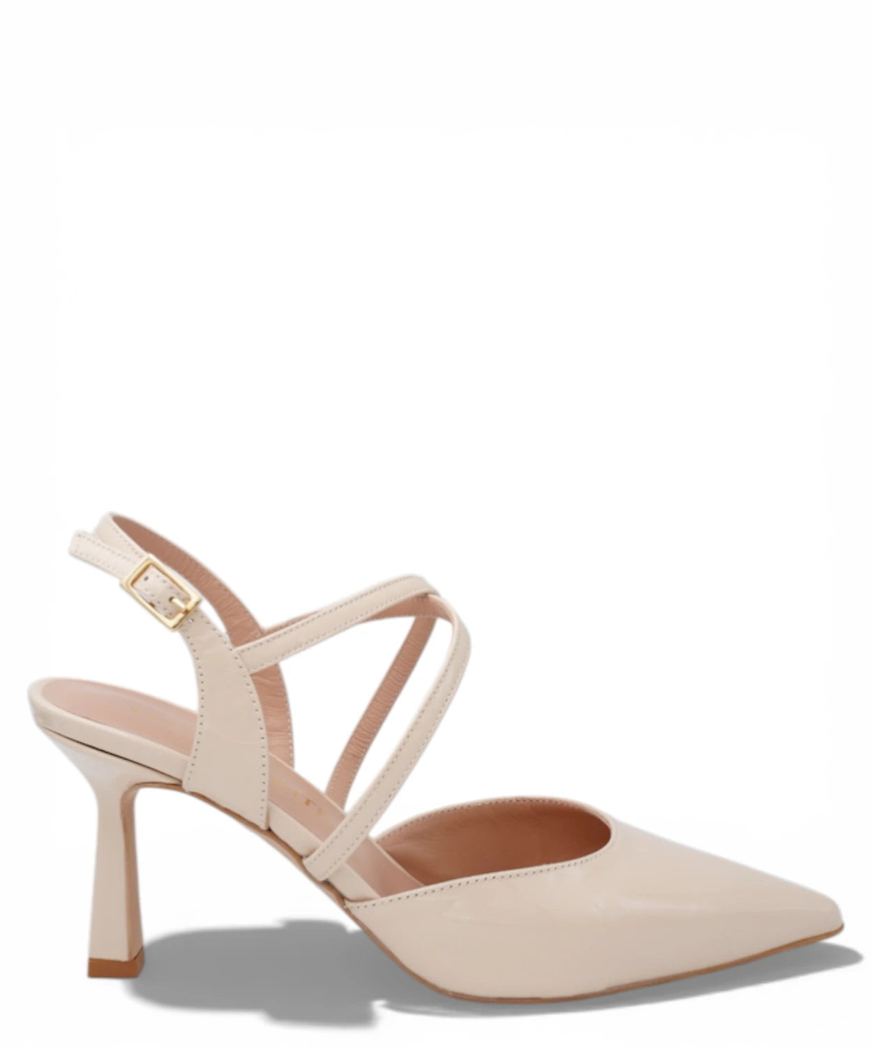 Décolleté Slingback Vernice Beige - Elegance og Komfort