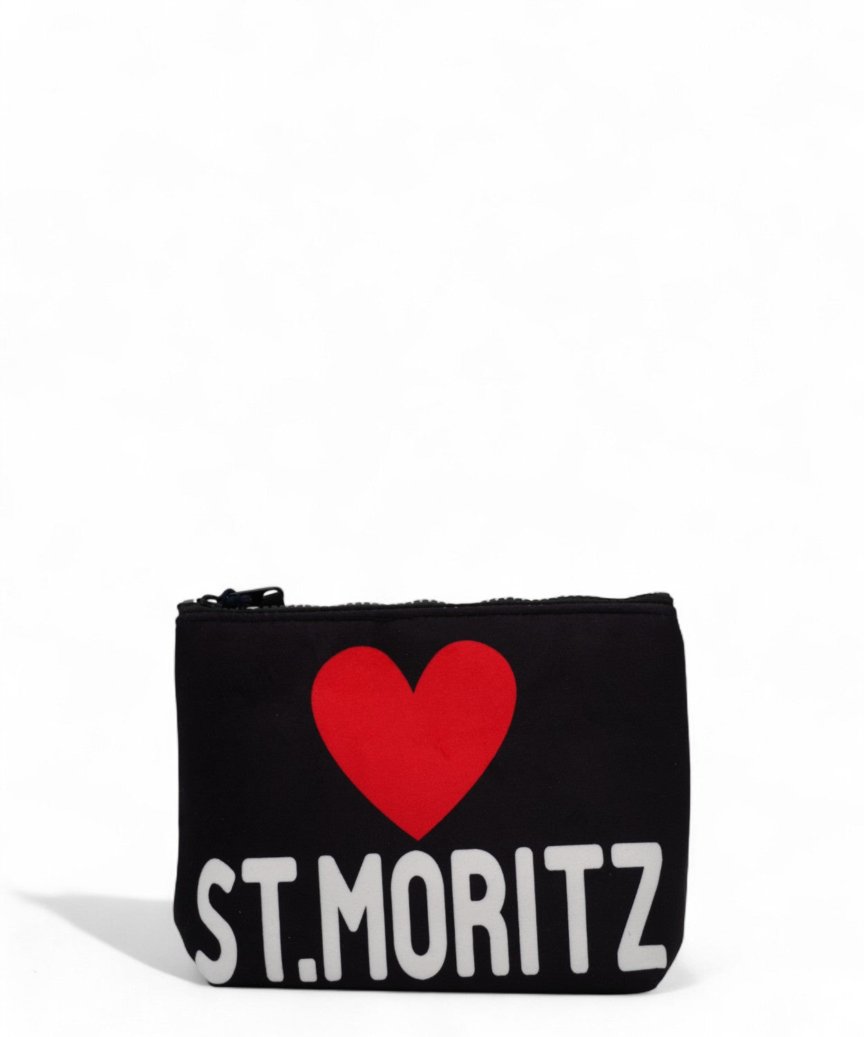 Pochette Aline con stampa St. Moritz e zip