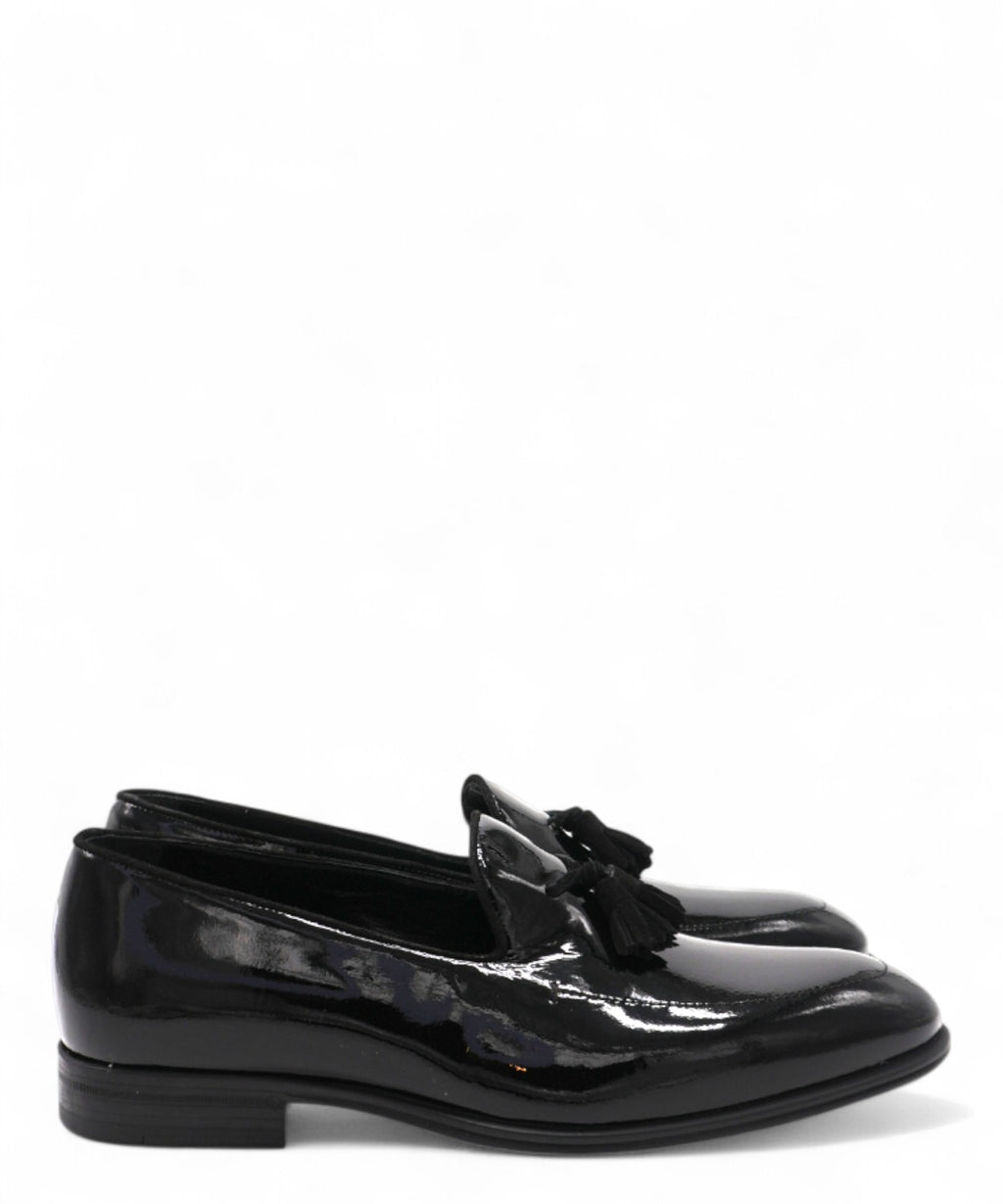 Corvari Patent Leather Loafers with Tassels