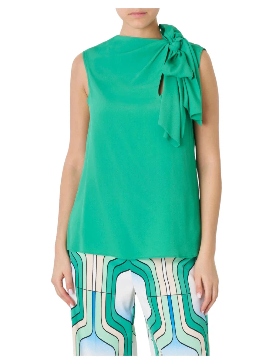 Top Divo con Fiocco in Crêpe Misto Seta-Top-Marella-Vittorio Citro Boutique