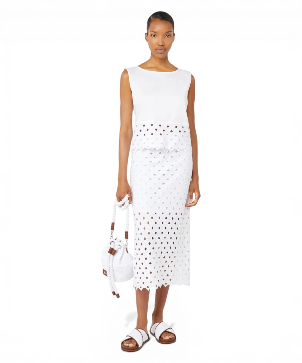 MAX MARA Gonna Tubino Midi Donna in Jersey Macramé