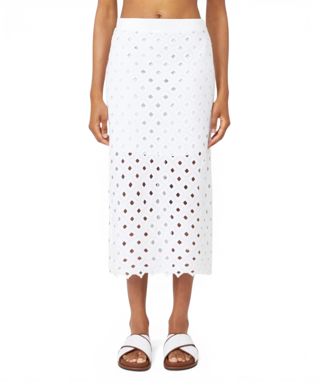 MAX MARA Gonna Tubino Midi Donna in Jersey Macramé