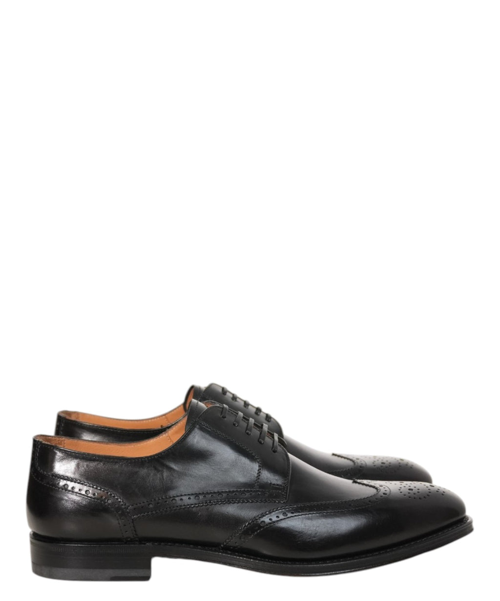 Elegant Derby Leather Brogue with Swallowtail Detail