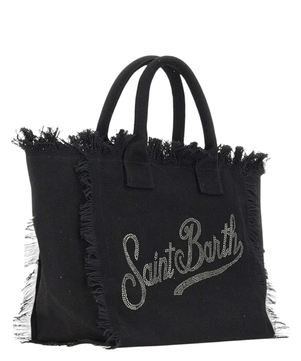 MC2 Saint Barth Borsa Vanity v plátně s logem a kamínky Strass