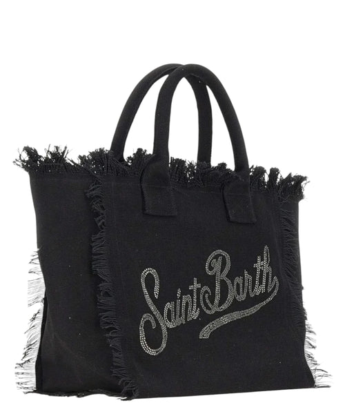MC2 Saint Barth Vanity Bag in Canvas with Logo and Rhinestones