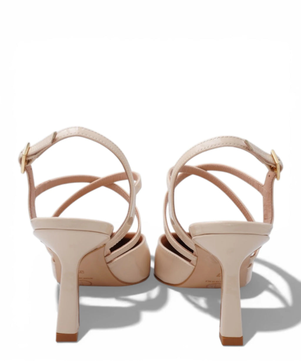 Décolleté Slingback Vernice Beige - Elegance og Komfort