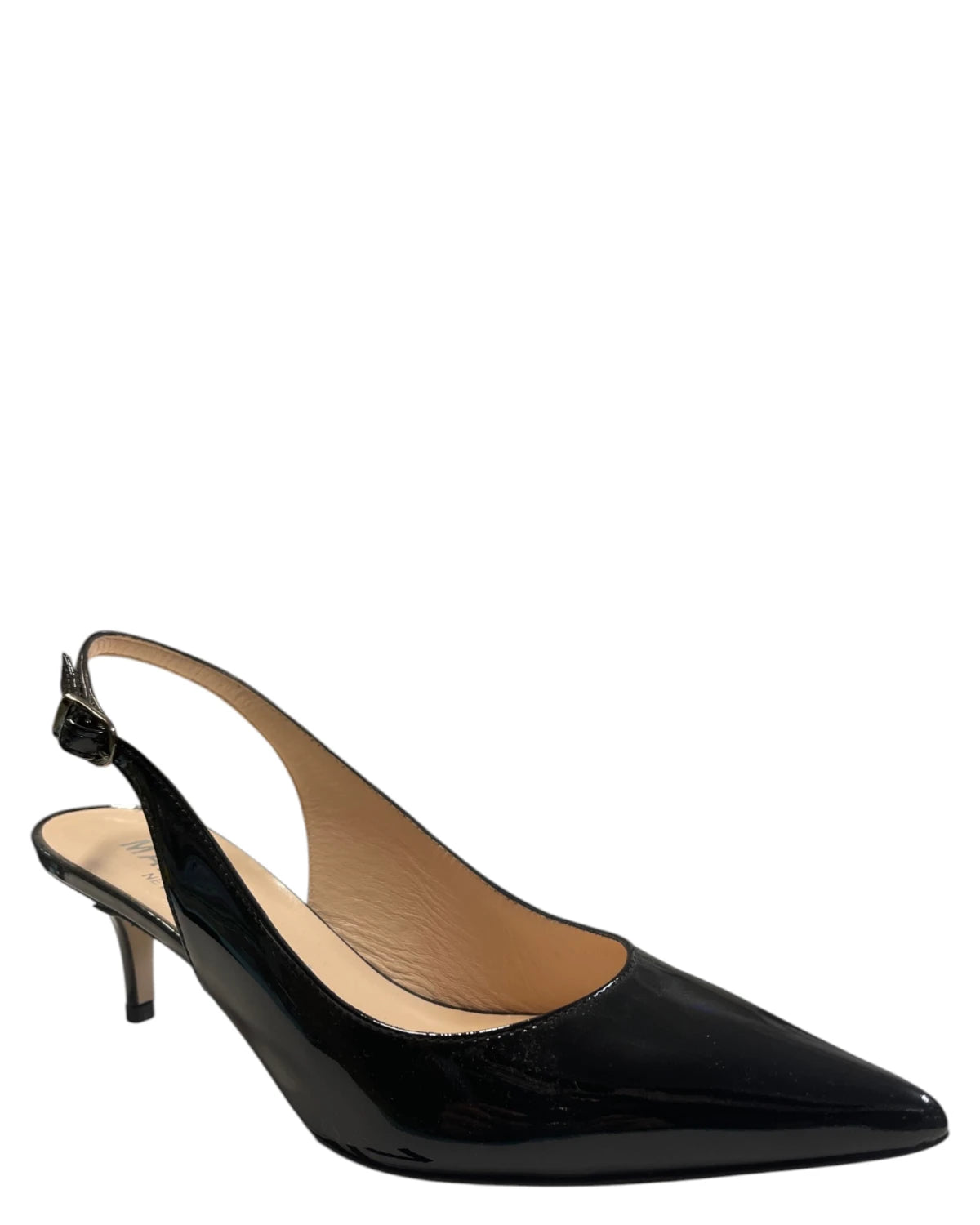 Marc Ellis Slingback Donna in Vernice Nera con Tacco Basso