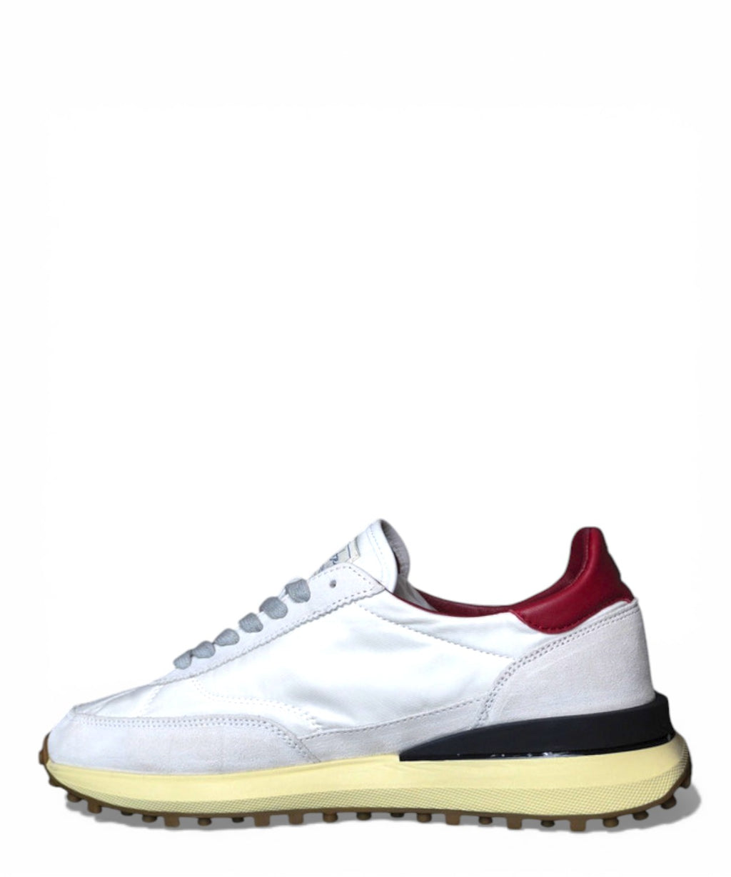 Sneakers D.A.T.E. Athleta Nylon Wit-Bordeaux