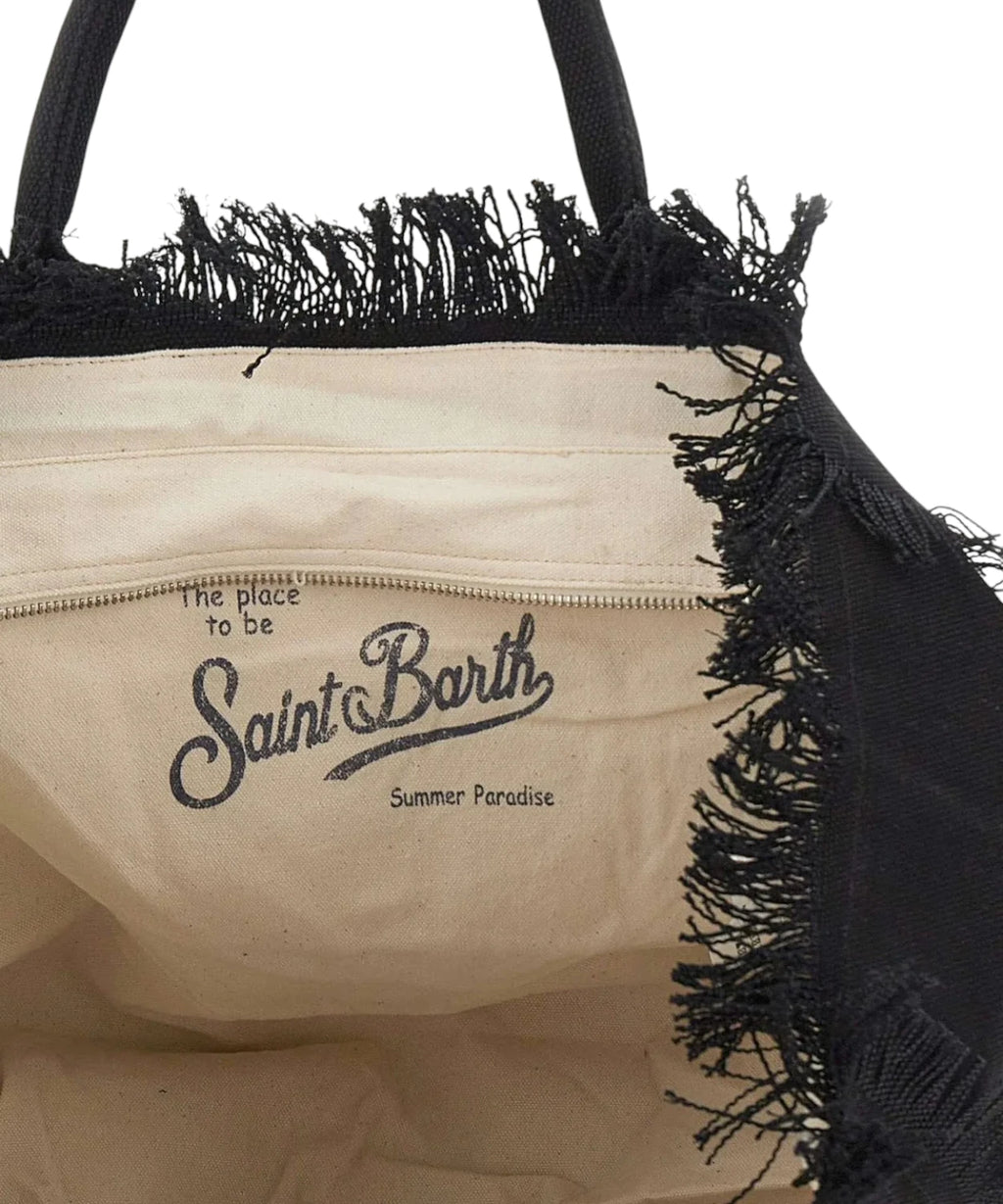 MC2 Saint Barth Borsa Vanity v plátně s logem a kamínky Strass