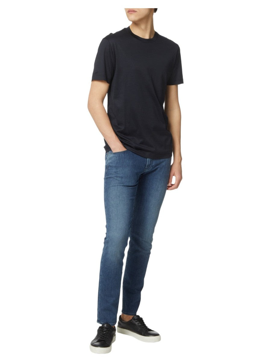 T-shirt in Lyocell e Cotone con Logo-Emporio Armani-T-shirt-Vittorio Citro Boutique
