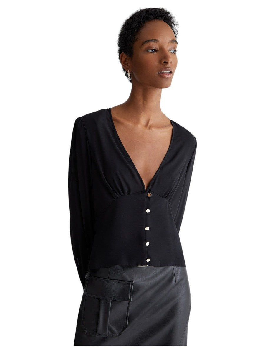 Blusa Elegante in Georgette con Scollo a V-Liu-Jo-Camicie-Vittorio Citro Boutique