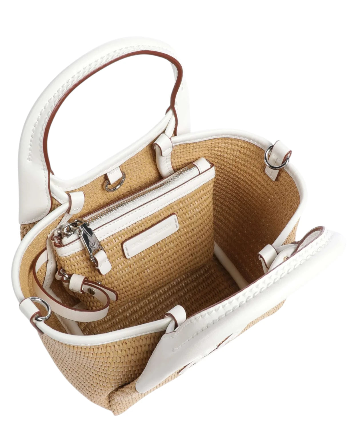 Borsa Mini Emporio Armani in paglia intrecciata