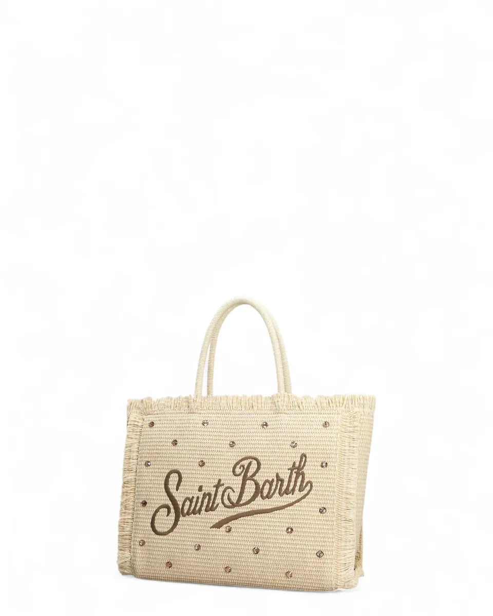 Borsa Colette in Rafia Marrone con Perline-Mc2 Saint Barth-Borse a mano-Vittorio Citro Boutique
