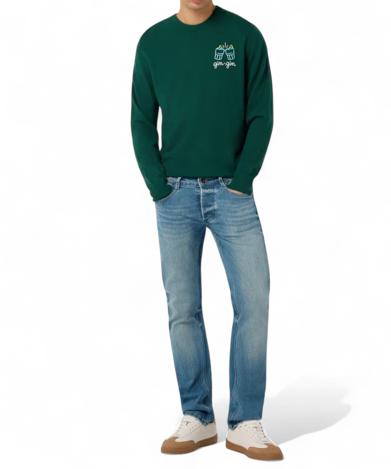 Maglione Heron Light con ricamo "GIN GIN"-Mc2 Saint Barth-Maglieria-Vittorio Citro Boutique