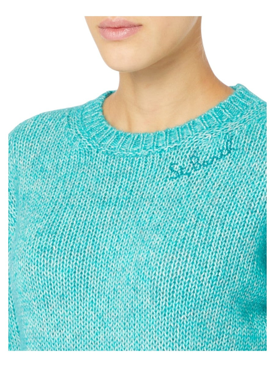 Maglia girocollo morbida crop con ricamo St. Barth-Mc2 Saint Barth-Maglieria-Vittorio Citro Boutique