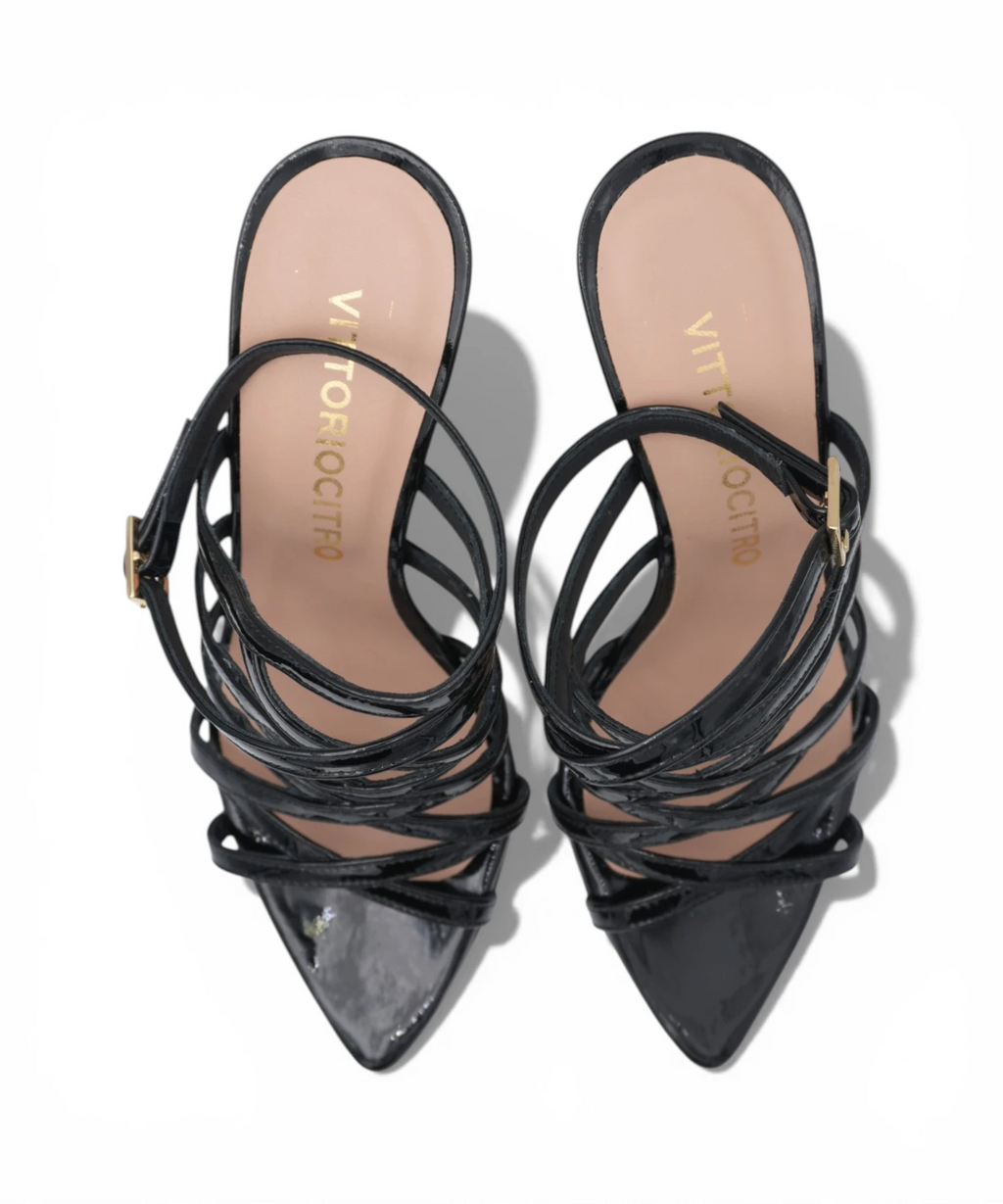 Patent Leather Sandals with 10 cm Heel - Vittorio Citro