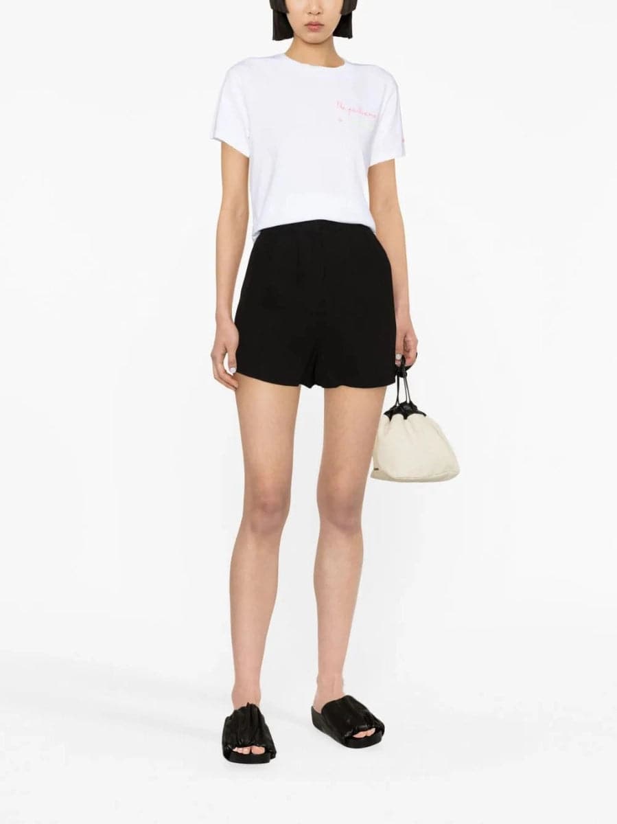 T-shirt in cotone ricamata con slogan-Mc2 Saint Barth-T-shirt-Vittorio Citro Boutique