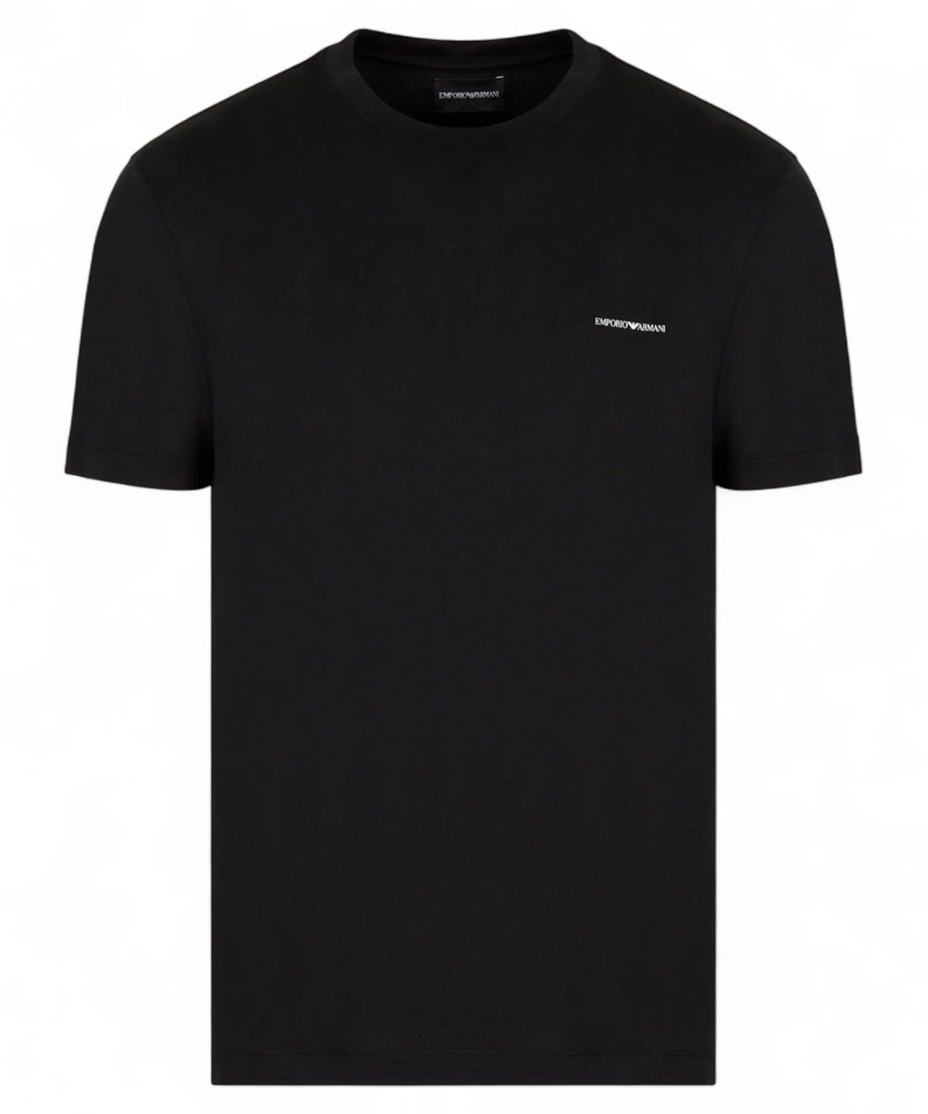 T-shirt girocollo in jersey misto lyocell con micro logo Emporio Armani-Emporio Armani-T-shirt-Vittorio Citro Boutique
