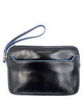 Piquadro Pochette Blue Square in Pelle