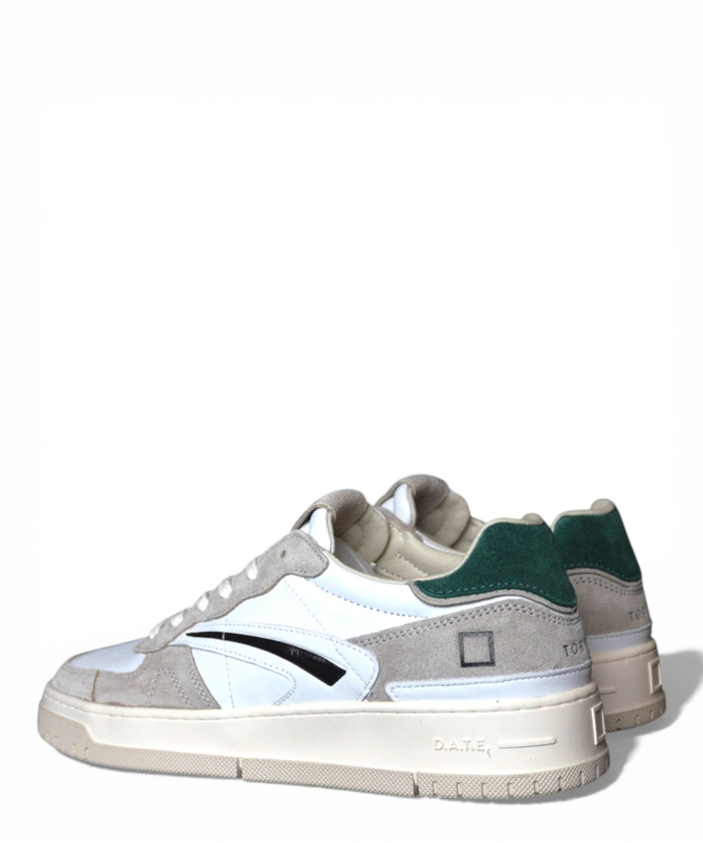 D.A.T.E. Tournament Pure Calf Sneakers WHITE-GREEN