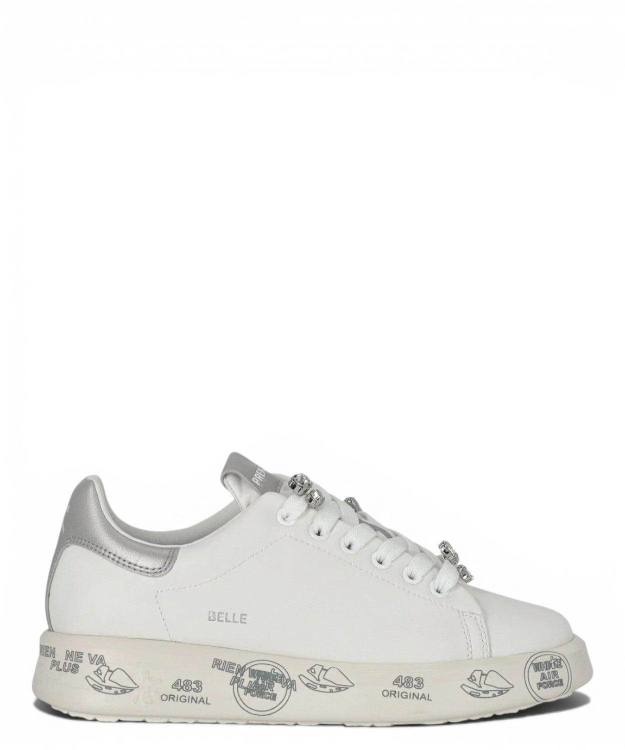 Sneaker Premiata Belle 7447K ze skóry z kryształkami Strass