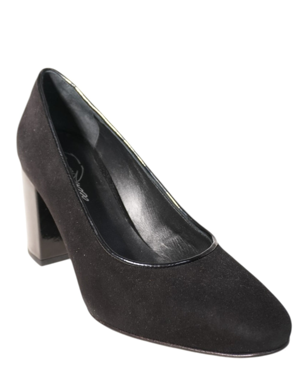 Czółenka damskie z czarnego zamszu - Franco Russo