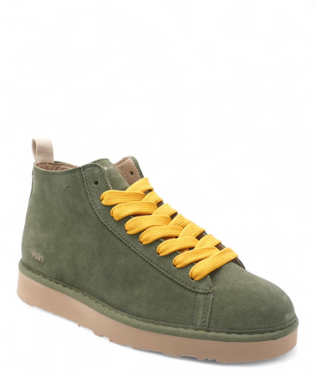 Polacchino P001 in Camoscio con Lacci Gialli-Scarpe-PANCHIC-Vittorio Citro Boutique