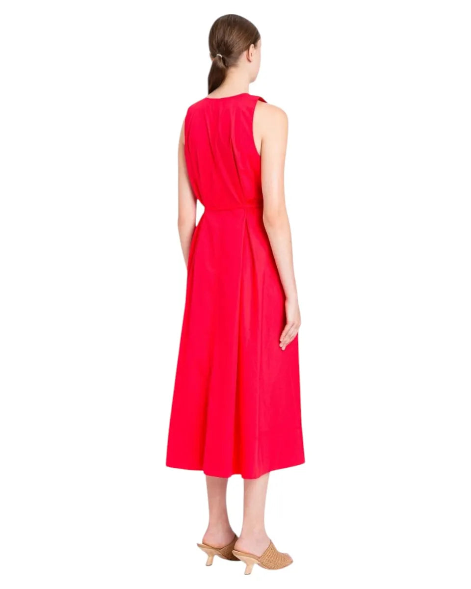 Abito lungo senza maniche rosso con cintura-Twinset-Abiti-Vittorio Citro Boutique