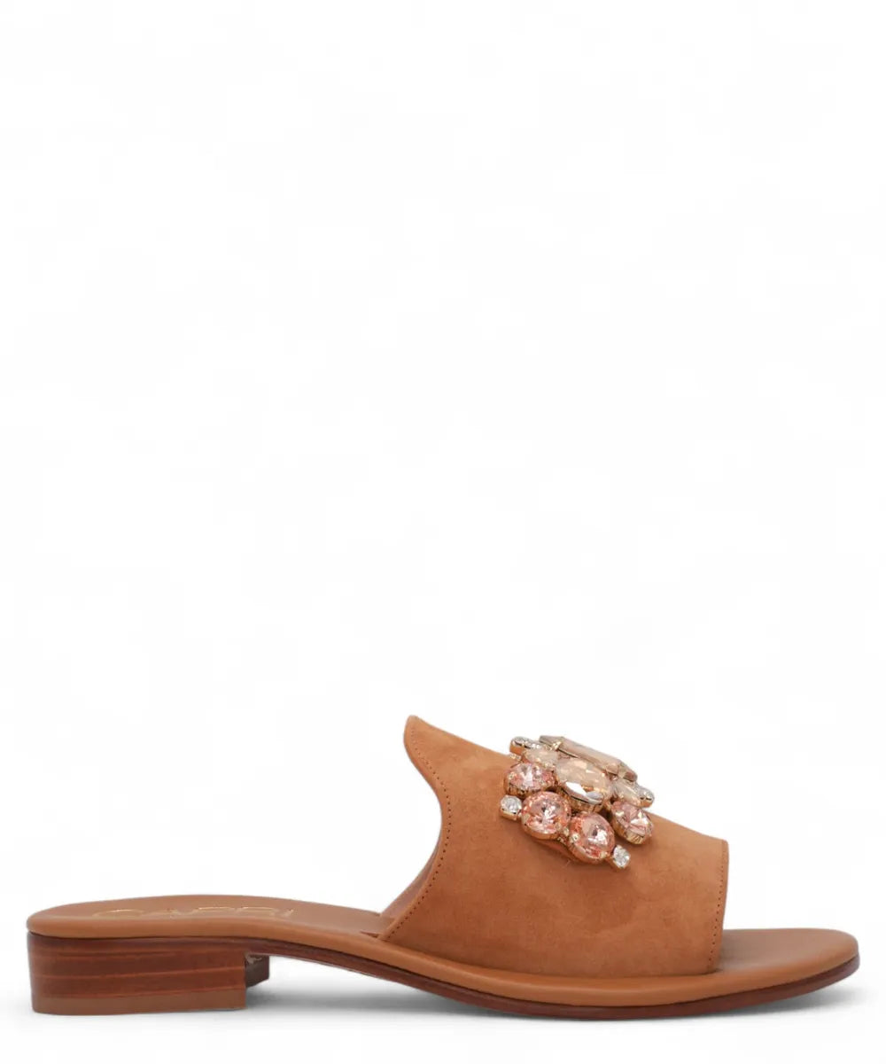 Sandalo Capri a Ciabatta in Suede con Fascia Larga-Capri Vittorio Citro-Ciabatte-Vittorio Citro Boutique