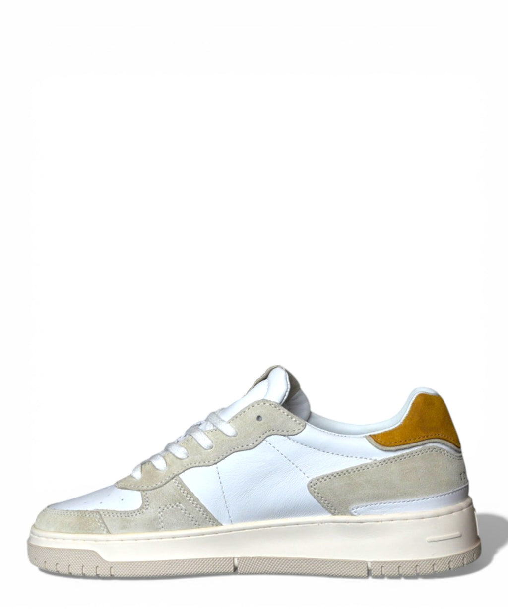 D.A.T.E. Tournament Pure Calf White Yellow Sneakers