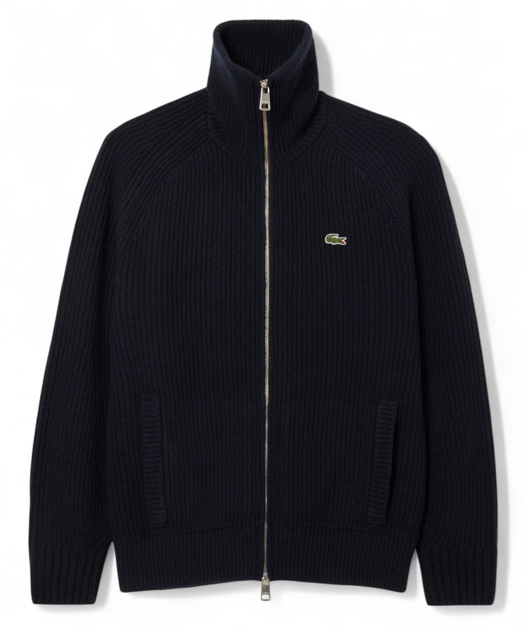 Lacoste Zipped Carded Wool Roll-Neck Sweater