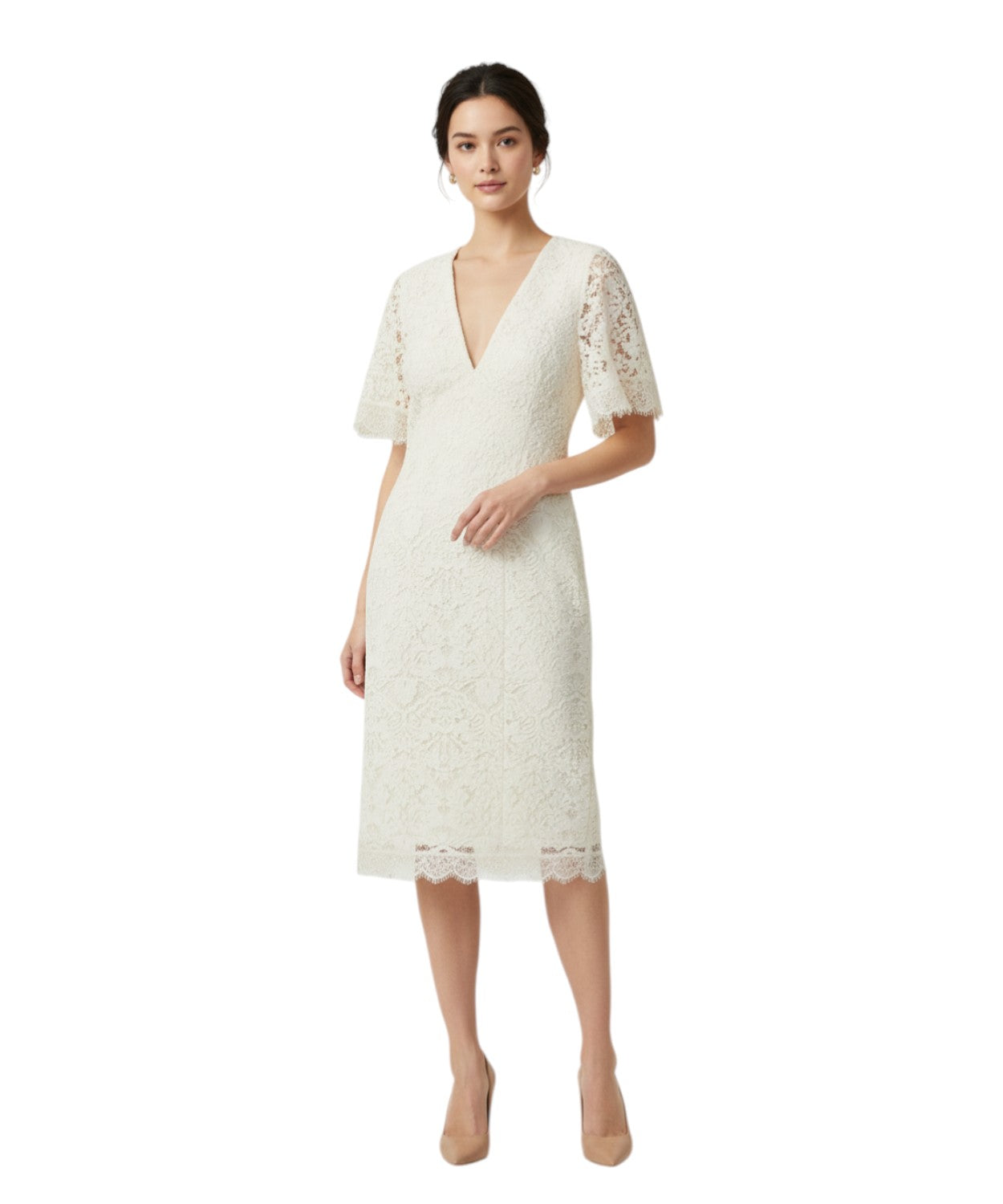 Abito Twinset Pizzo con Scollo a V Elegante