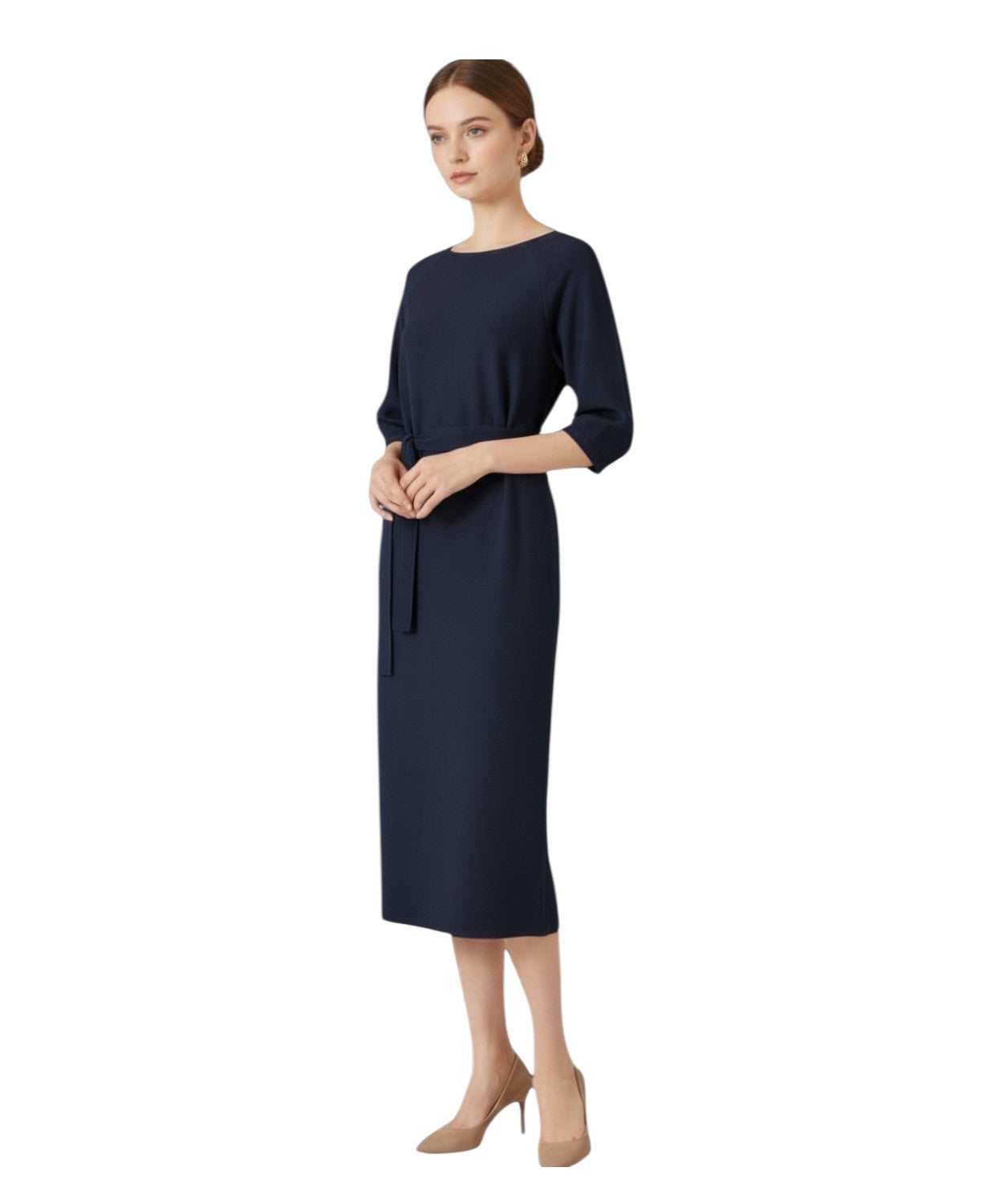 Max Mara women's long dress in jersey with belt