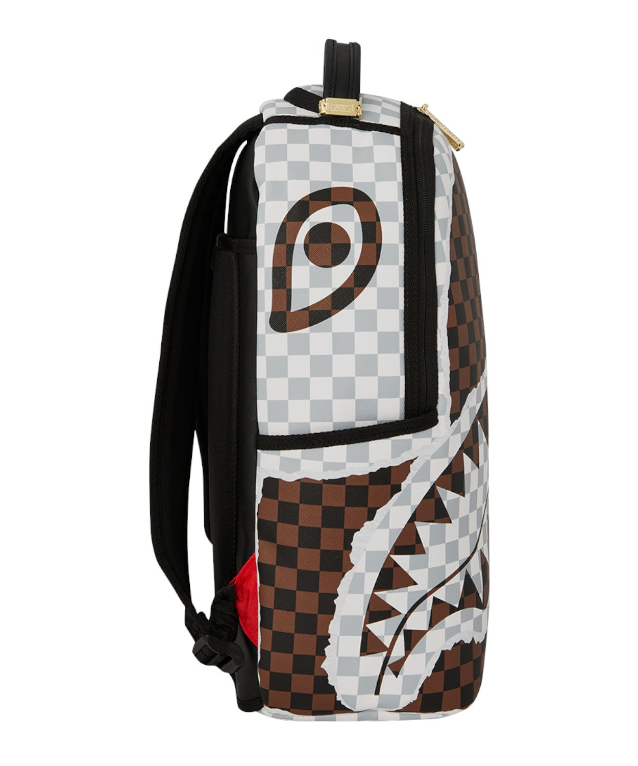 Sprayground Cream Brown Tear Check Backpack