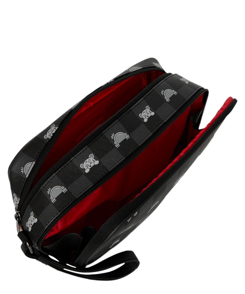Sprayground Gray Peeking Character Check Toaletní taška Brick Beauty Case