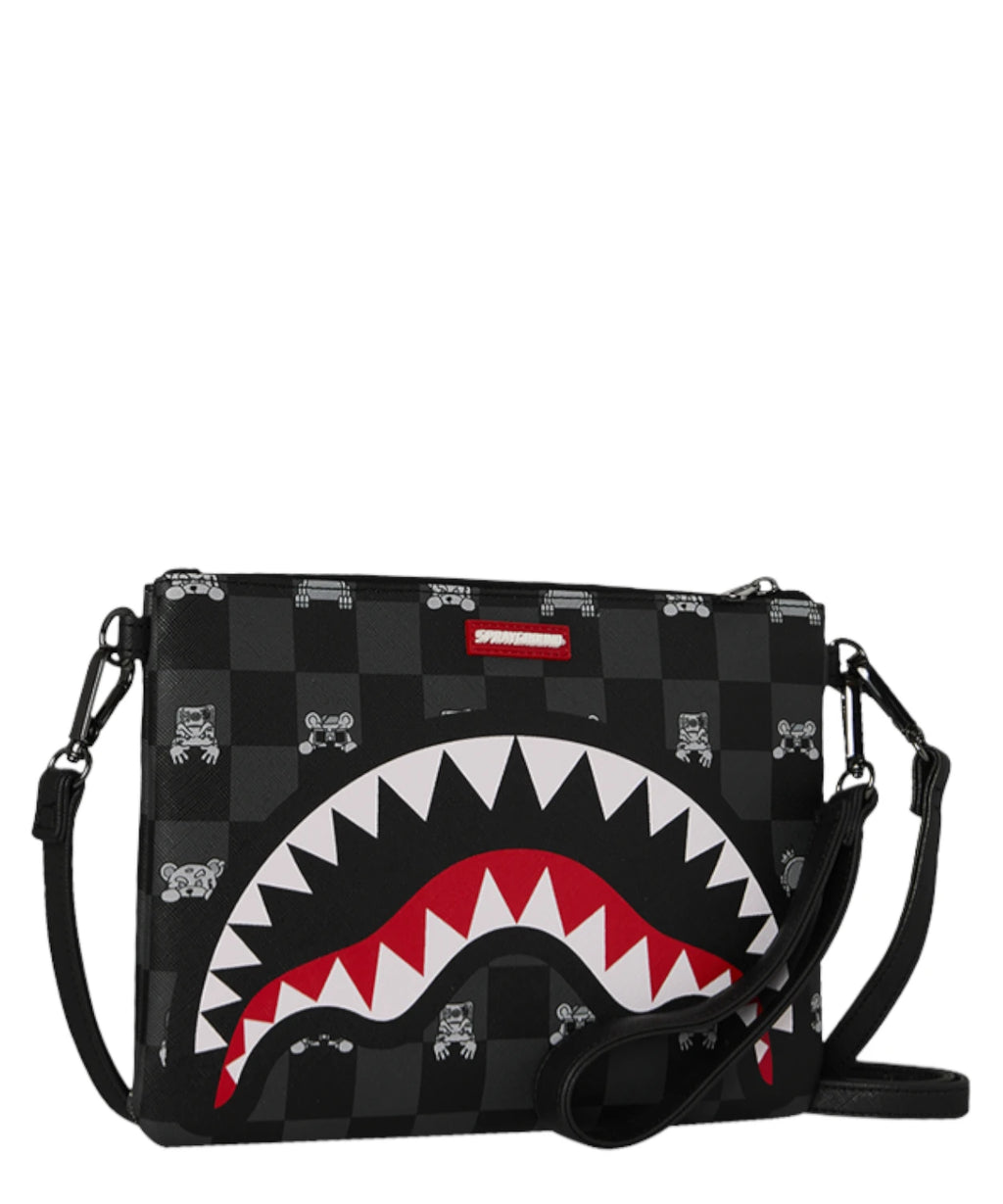 Sprayground crossbody pouch with shark graphic