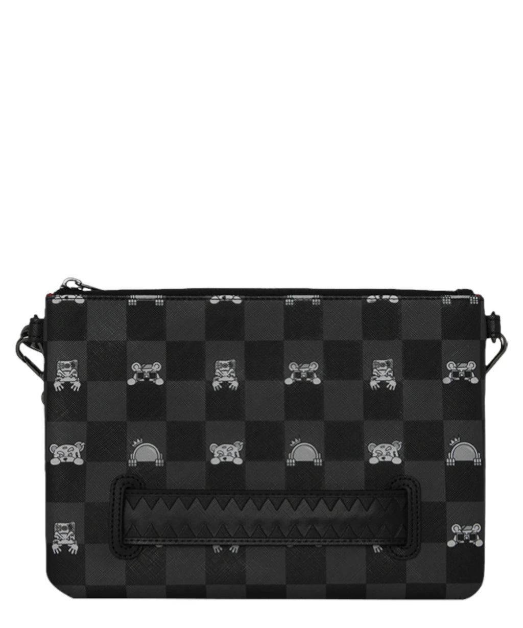 Sprayground crossbody pouch with shark graphic